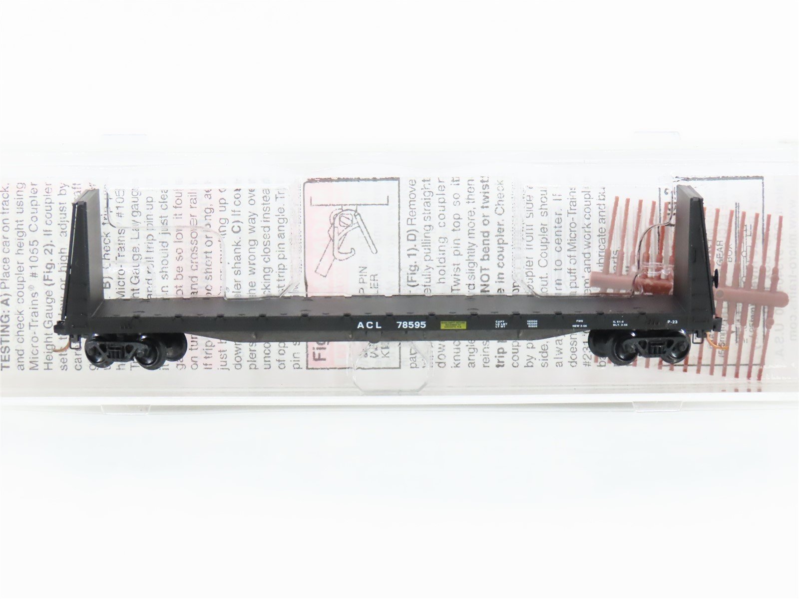 N Micro-Trains MTL 54120 ACL Atlantic Coast Line 61' Bulkhead Flatcar #78595