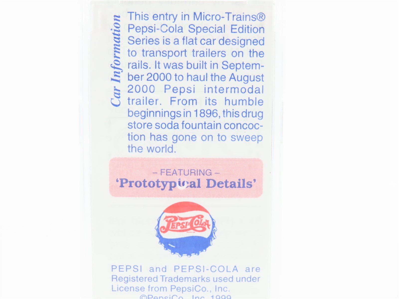 N Scale Micro-Trains MTL 64060 PC Pepsi-Cola 57' Converted TOFC Flatcar #6410