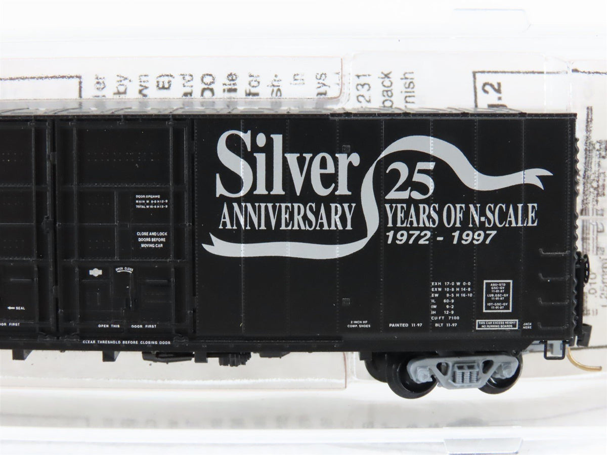 N Scale Micro-Trains MTL 102030 MTL Silver 25th Anniversary 60&#39; Boxcar #1172
