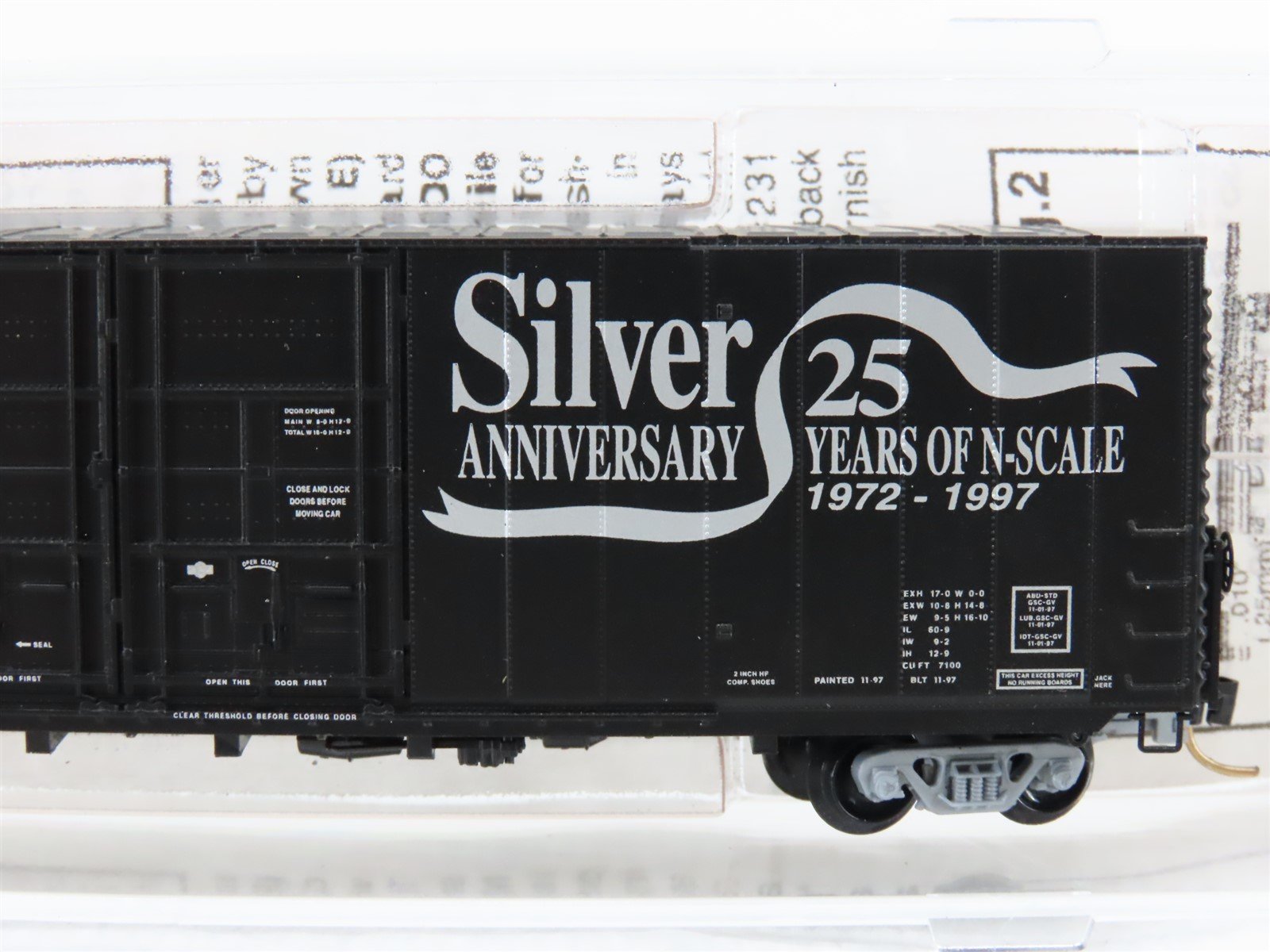 N Scale Micro-Trains MTL 102030 MTL Silver 25th Anniversary 60' Boxcar #1172