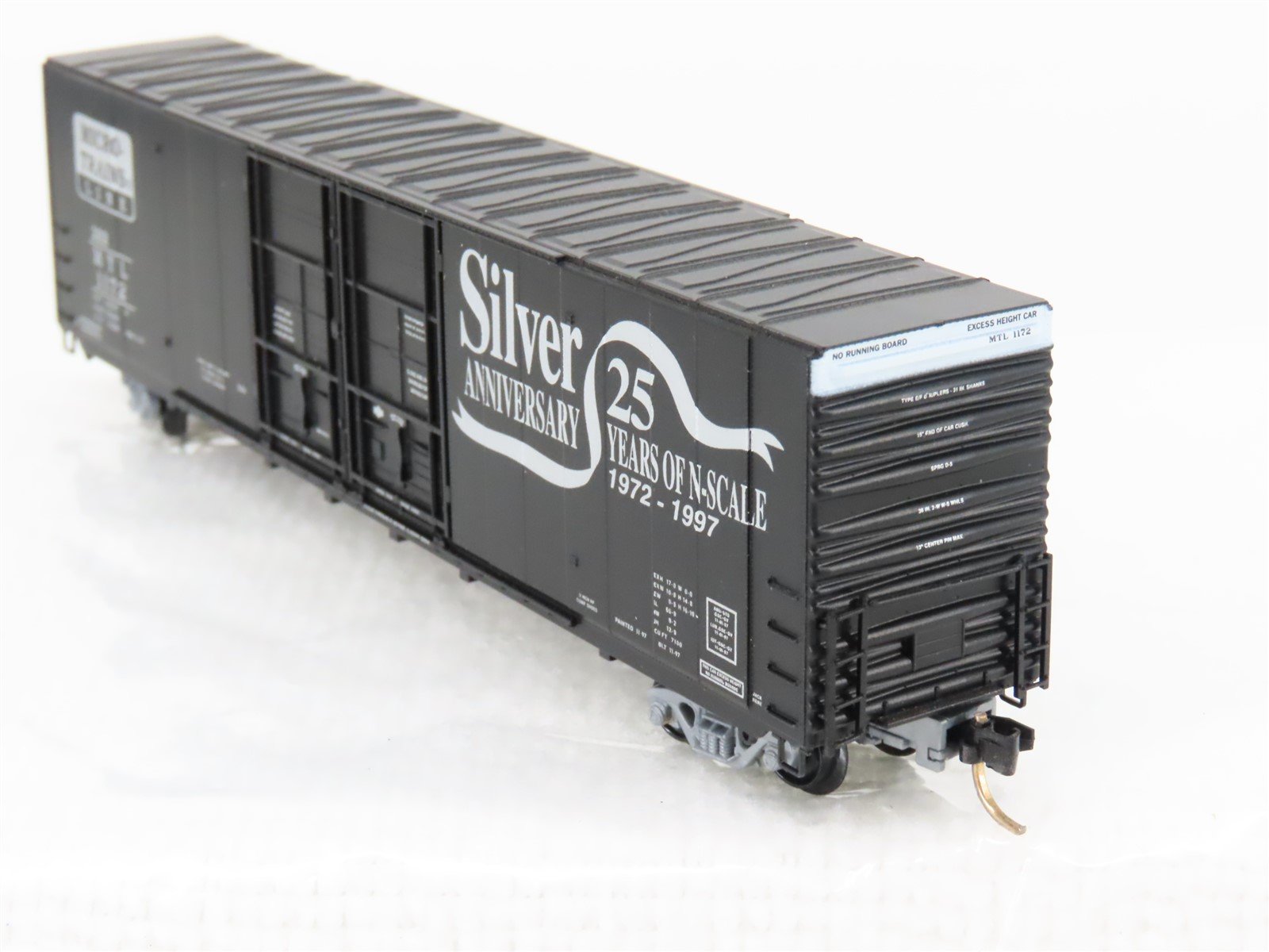 N Scale Micro-Trains MTL 102030 MTL Silver 25th Anniversary 60' Boxcar #1172