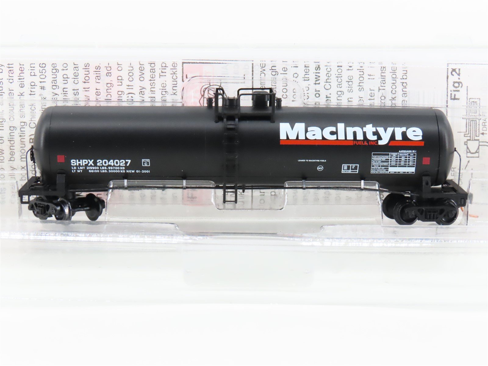N Micro-Trains MTL 110030 SHPX MacIntyre Fuels 56' General Tankcar #204027