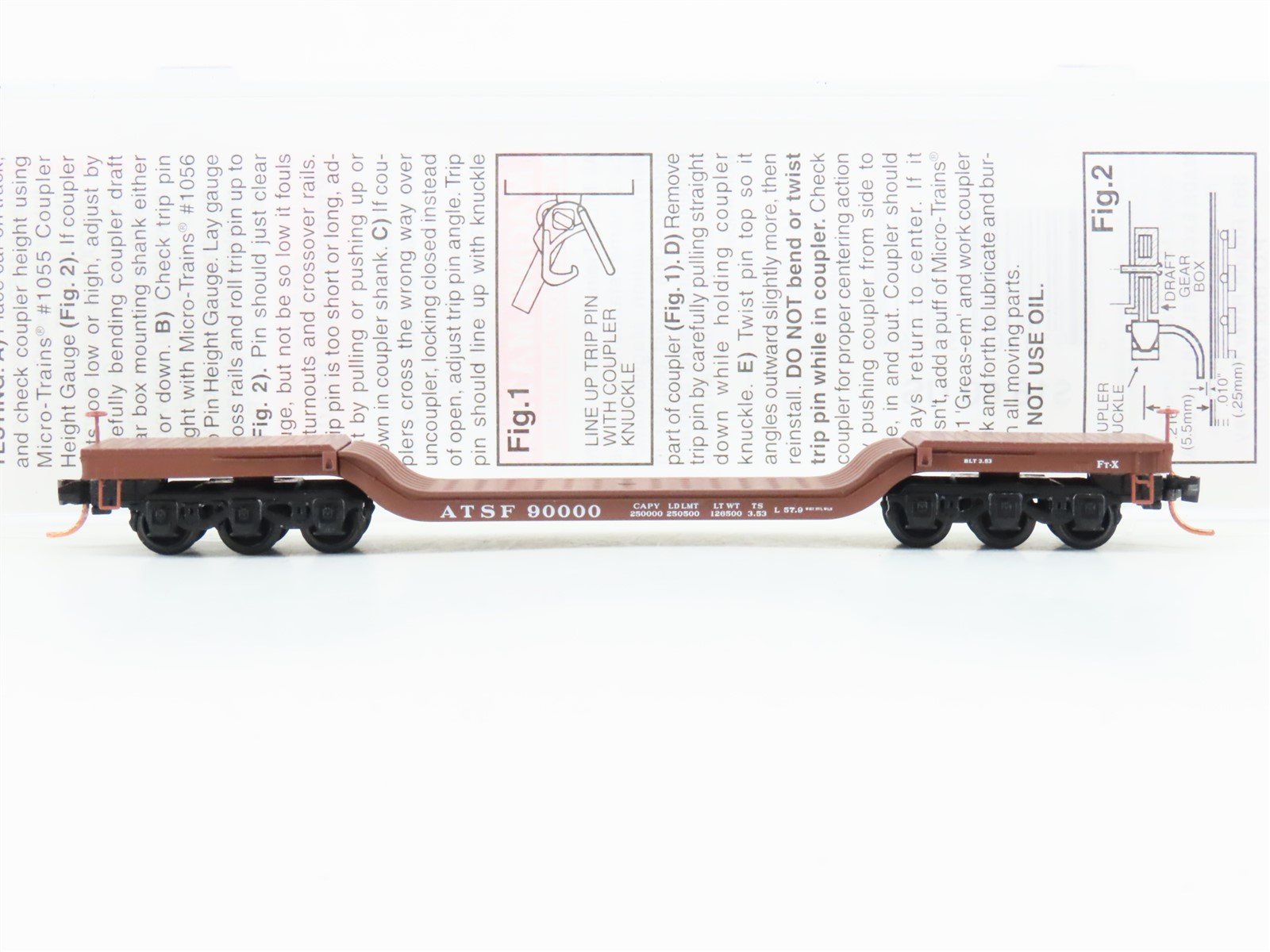 N Scale Micro-Trains MTL 109040 ATSF Santa Fe Depressed Center Flatcar #90000