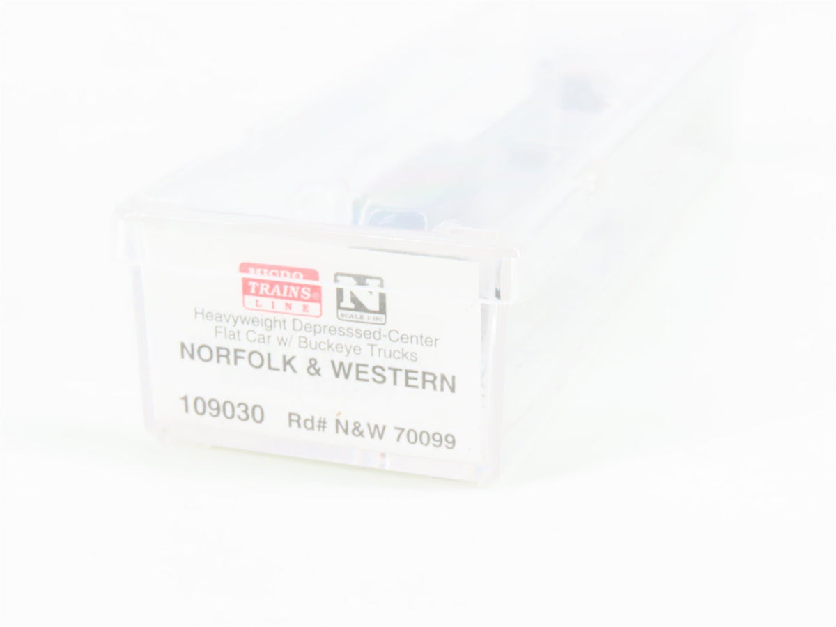 N Micro-Trains MTL 109030 N&amp;W Norfolk &amp; Western Depressed Center Flatcar #70099