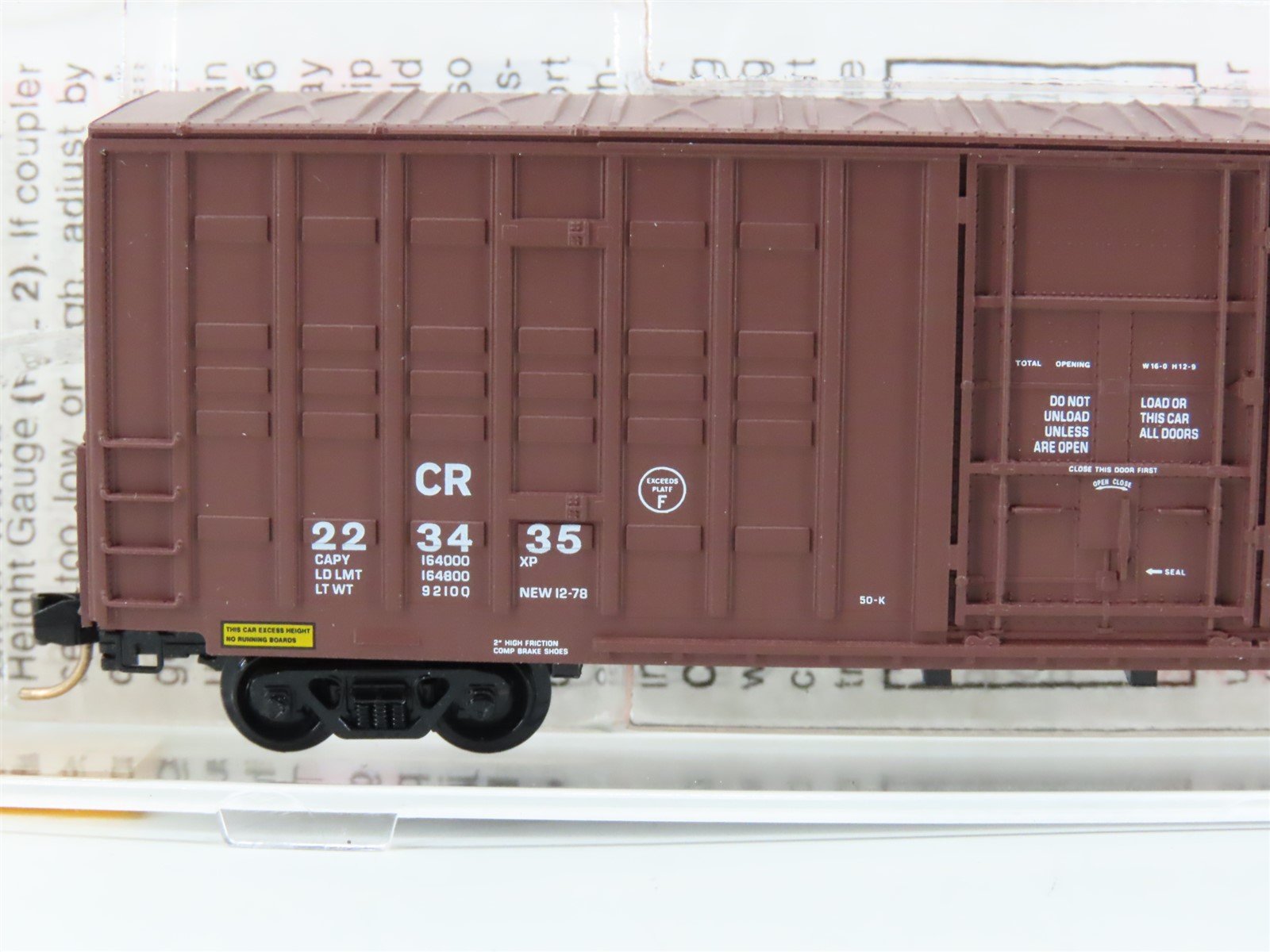 N Scale Micro-Trains MTL 103020 CR Conrail 60' Waffle Side Boxcar #223435