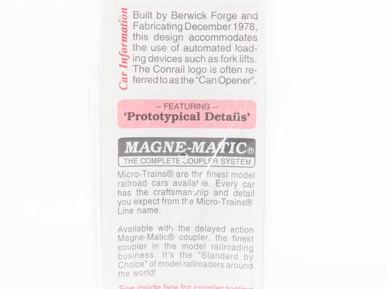 N Scale Micro-Trains MTL 103020 CR Conrail 60' Waffle Side Boxcar #223435