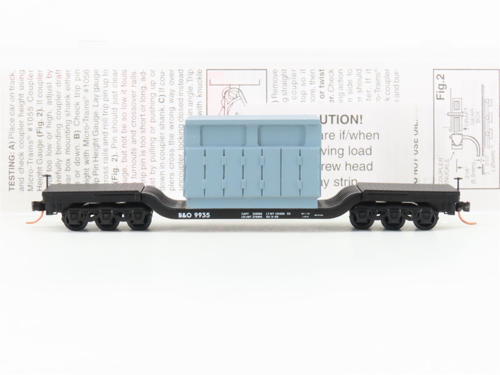 N Micro-Trains MTL 109210 B&O Baltimore & Ohio Depressed Flatcar #9935 w/Load