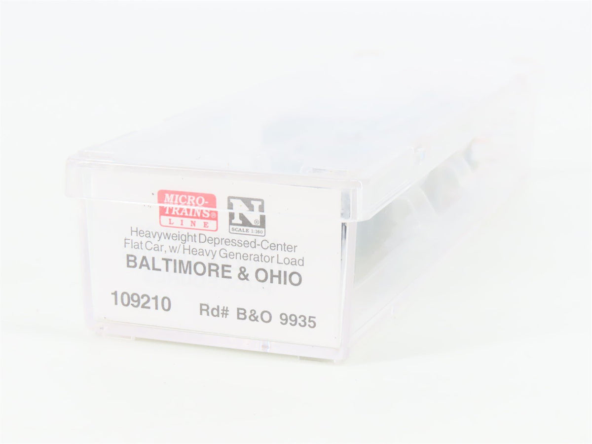 N Micro-Trains MTL 109210 B&amp;O Baltimore &amp; Ohio Depressed Flatcar #9935 w/Load