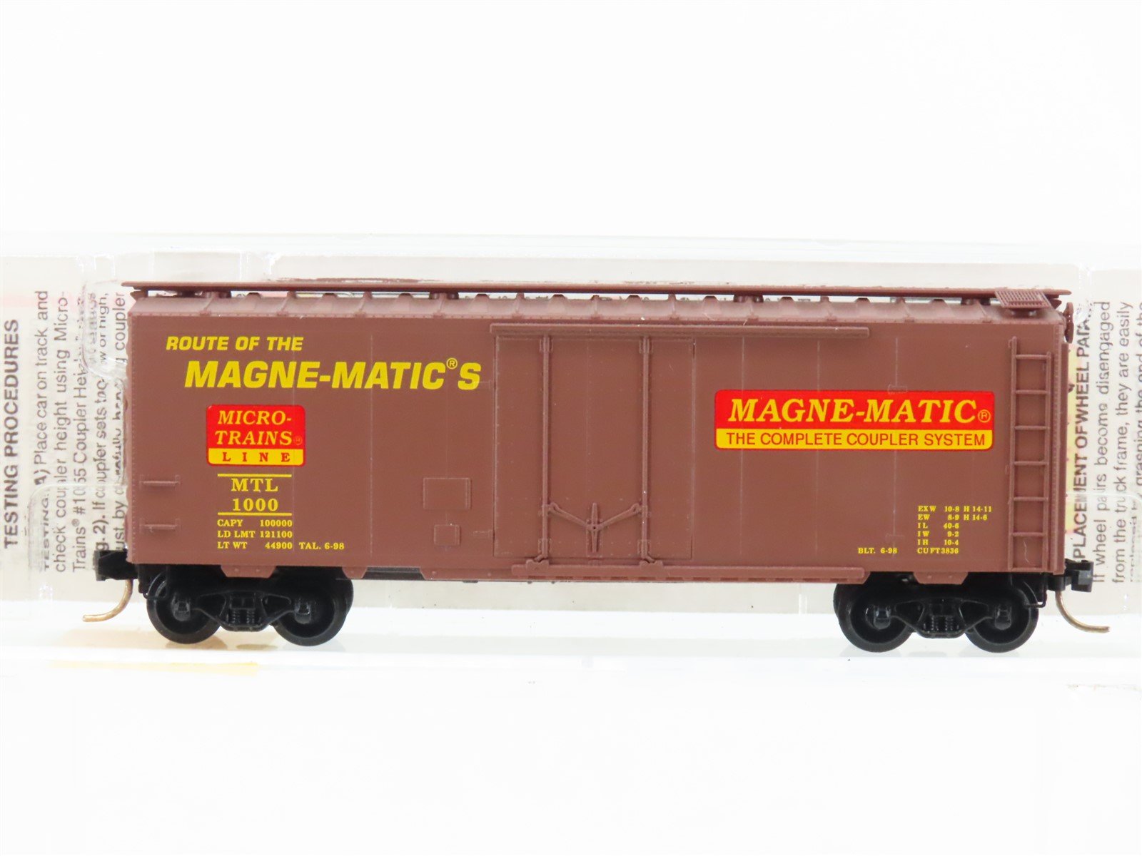N Scale Micro-Trains MTL 21220 Route of the Magne-Matic's 40' Box Car #1000