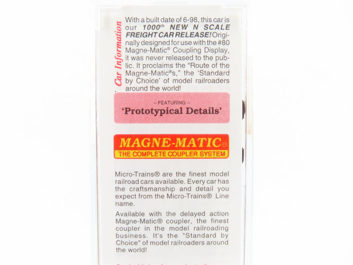 N Scale Micro-Trains MTL 21220 Route of the Magne-Matic&#39;s 40&#39; Box Car #1000