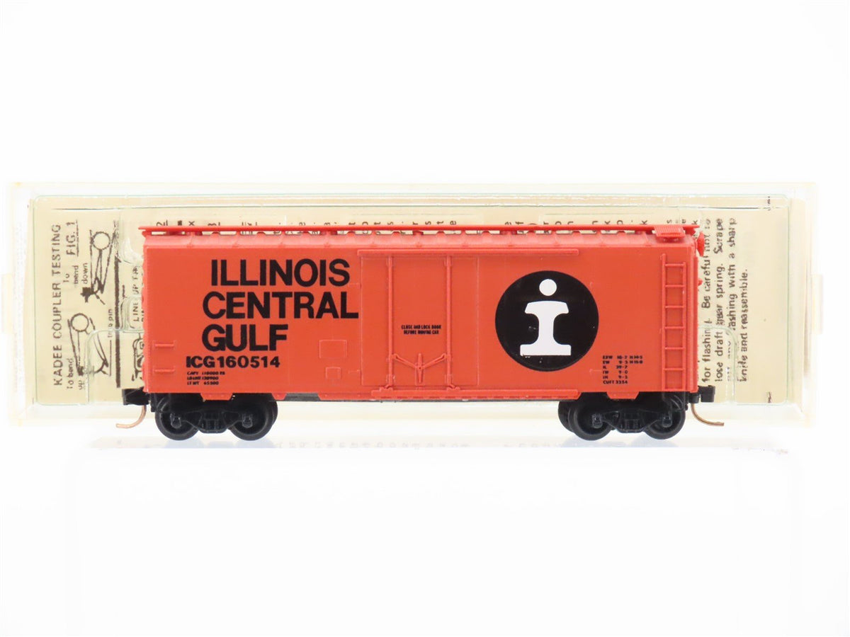 N Kadee Micro-Trains MTL 21070 ICG Illinois Central Gulf 40&#39; Box Car #160514