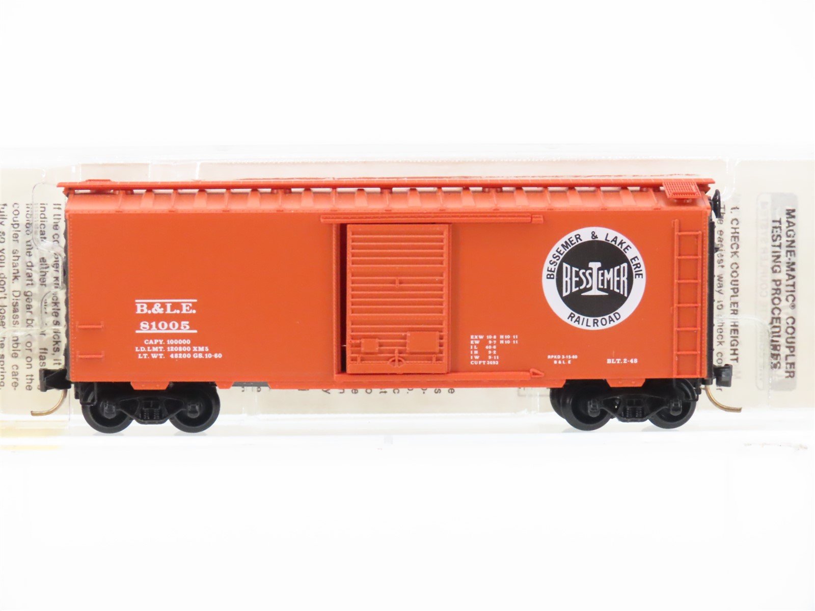 N Scale Micro-Trains MTL 20940 B&LE Bessemer & Lake Erie 40' Box Car #81005