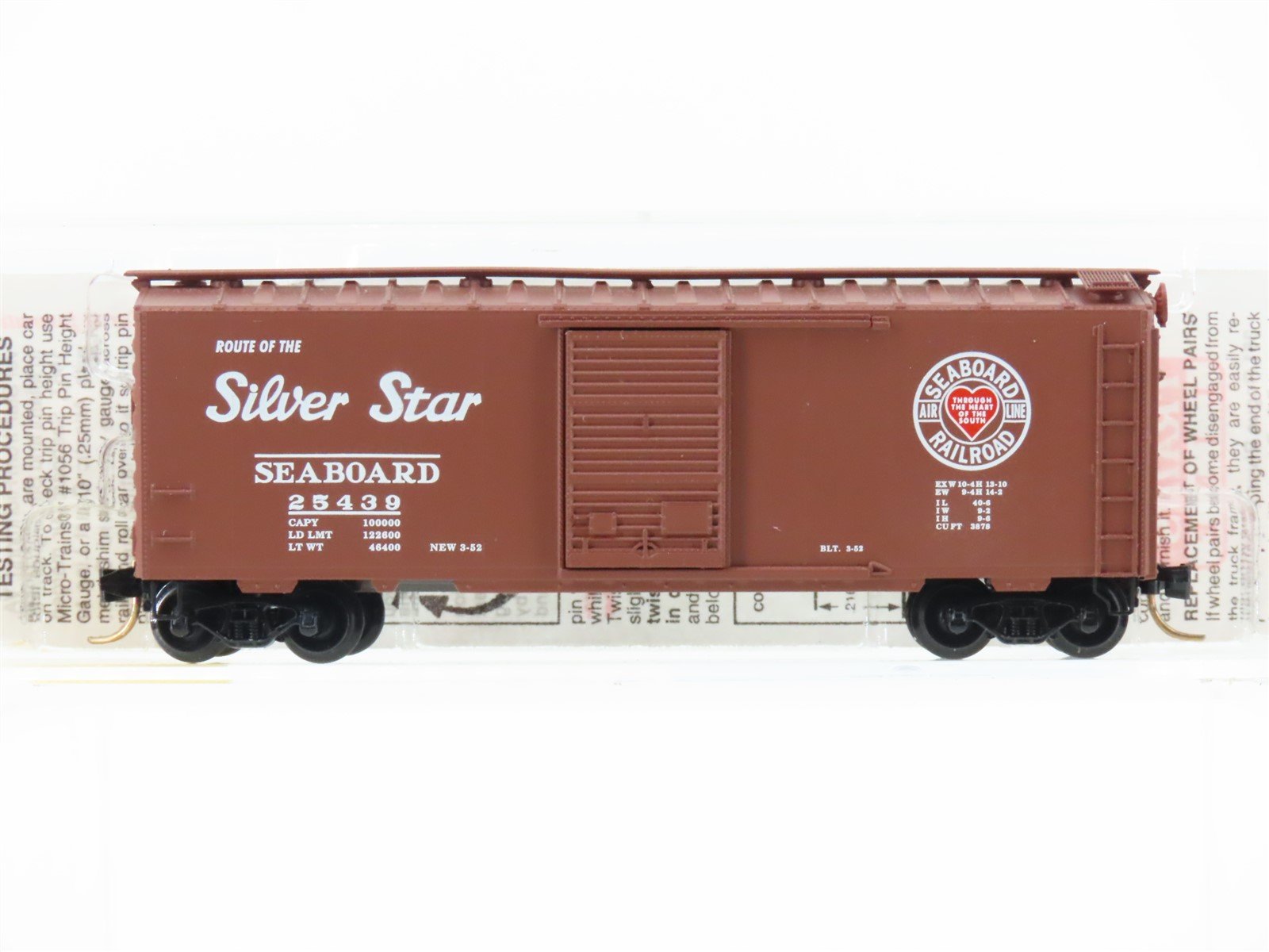 N Scale Micro-Trains MTL 20650 SAL Seaboard Silver Star 40' Box Car #25439
