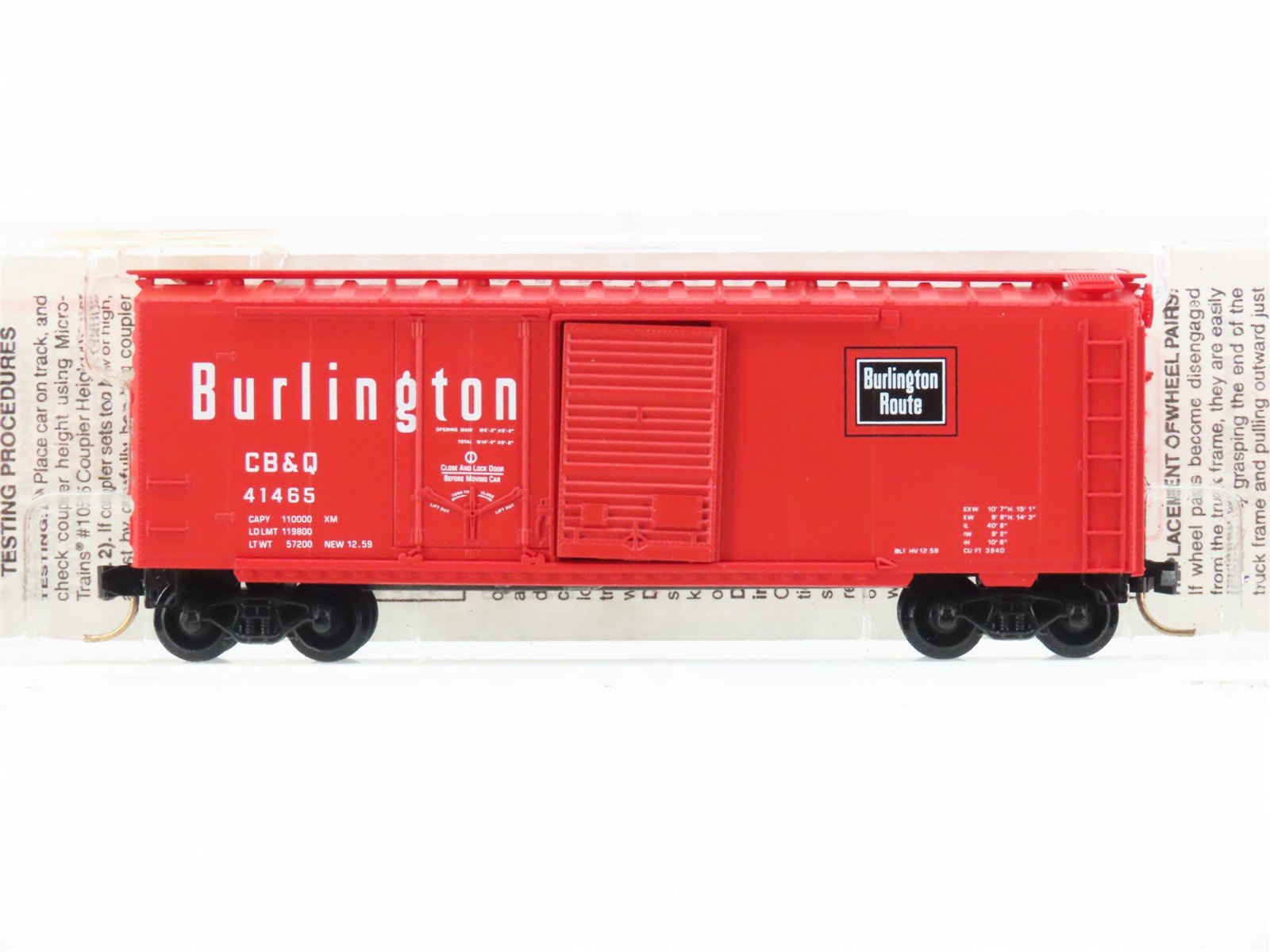 N Scale Micro-Trains MTL 22100 CB&Q Burlington Route 40' Box Car #41465