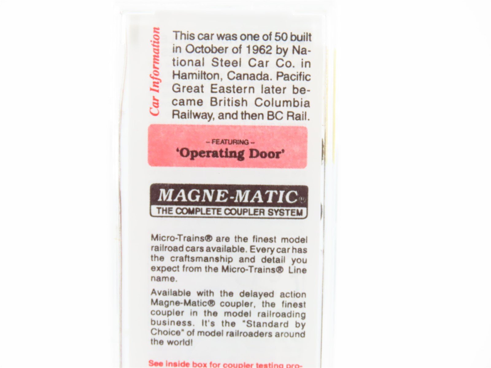 N Scale Micro-Trains MTL 22070 PGE Pacific Great Eastern 40' Box Car #4942