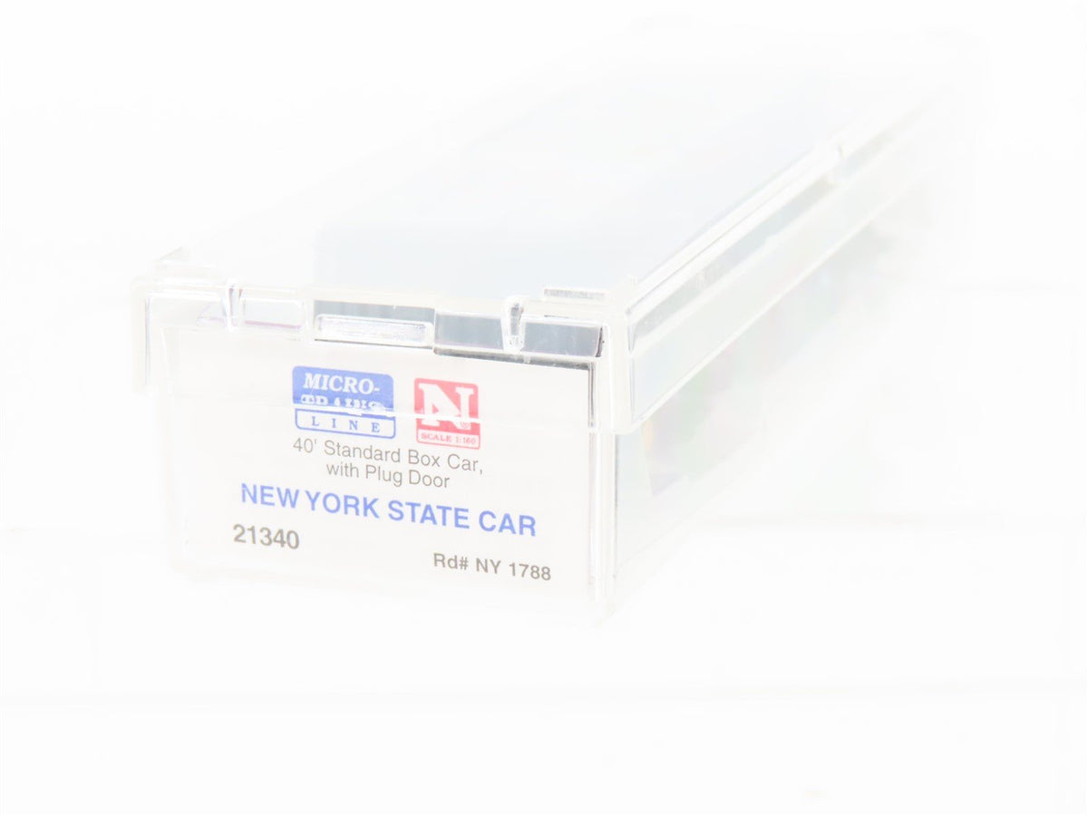 N Scale Micro-Trains MTL 21340 NY New York State 40&#39; Plug Door Box Car #1788