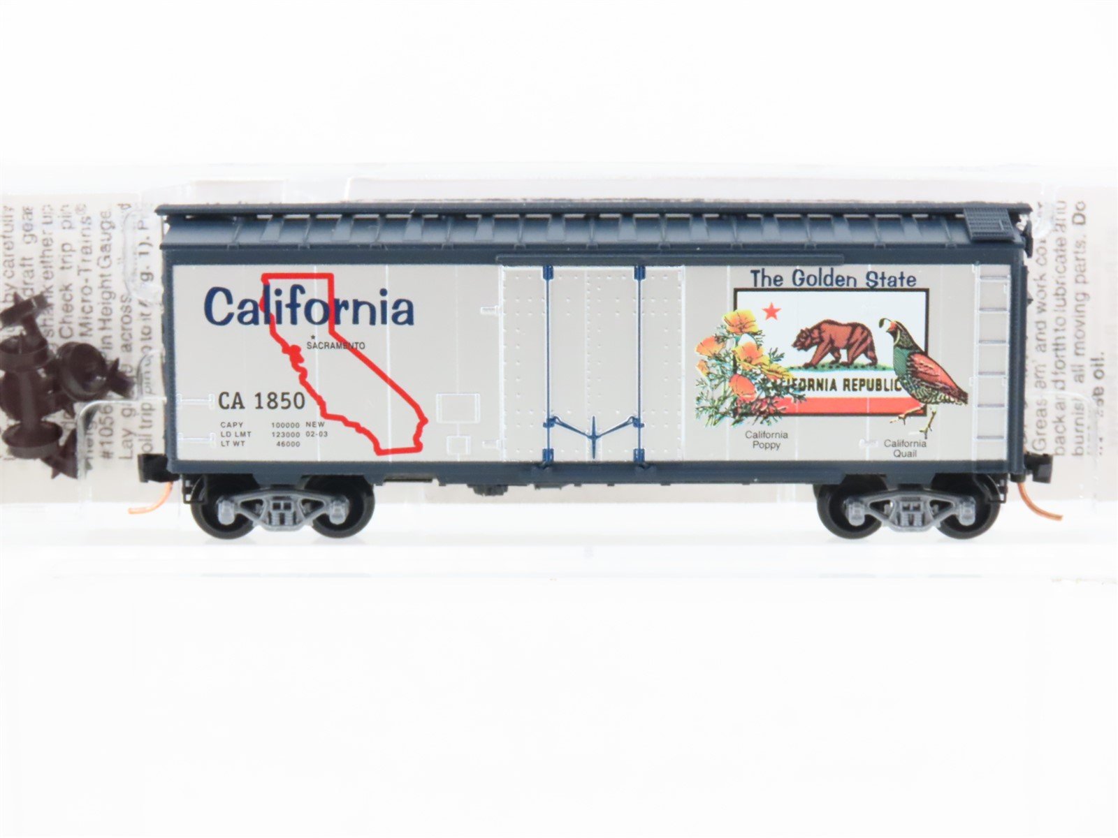 N Scale Micro-Trains MTL 21330 CA California State 40' Plug Door Box Car #1850