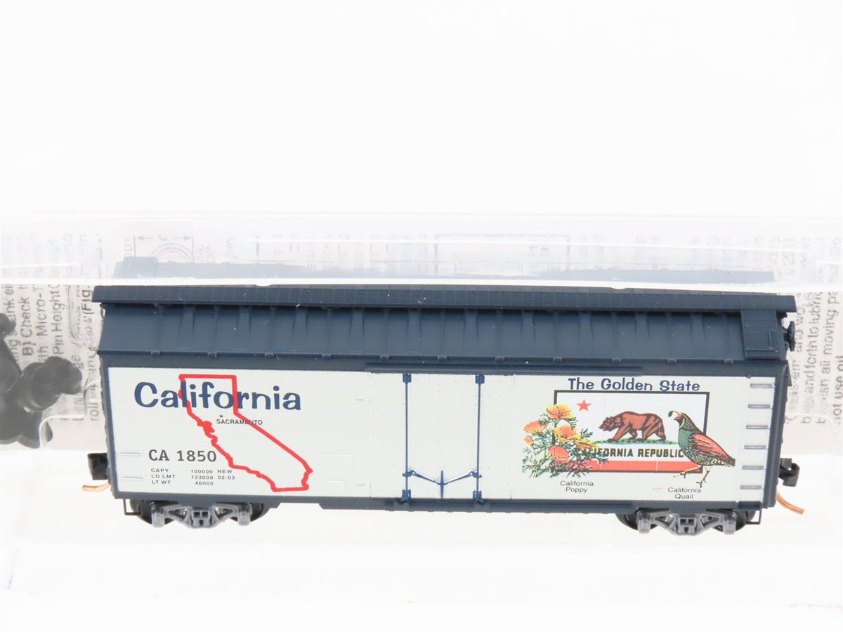 N Scale Micro-Trains MTL 21330 CA California State 40&#39; Plug Door Box Car #1850