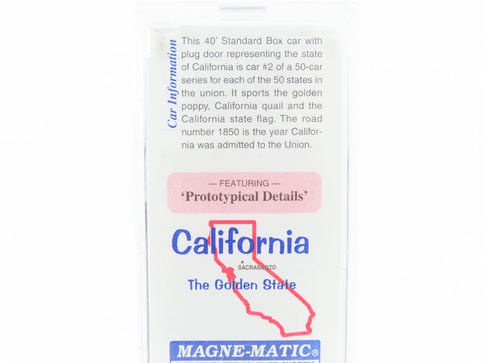 N Scale Micro-Trains MTL 21330 CA California State 40' Plug Door Box Car #1850