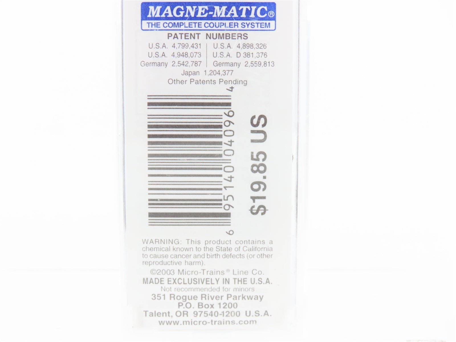 N Scale Micro-Trains MTL 21330 CA California State 40' Plug Door Box Car #1850