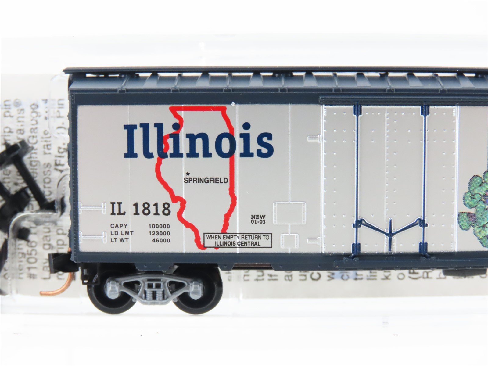 N Scale Micro-Trains MTL 21320 IL Illinois State 40' Plug Door Box Car #1818