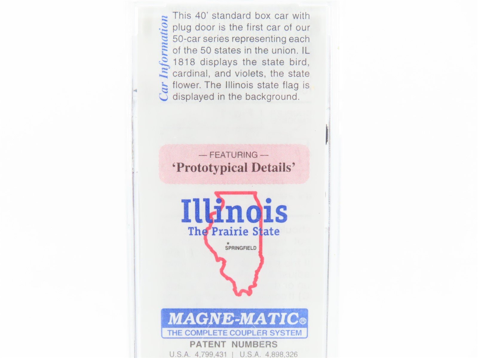 N Scale Micro-Trains MTL 21320 IL Illinois State 40' Plug Door Box Car #1818