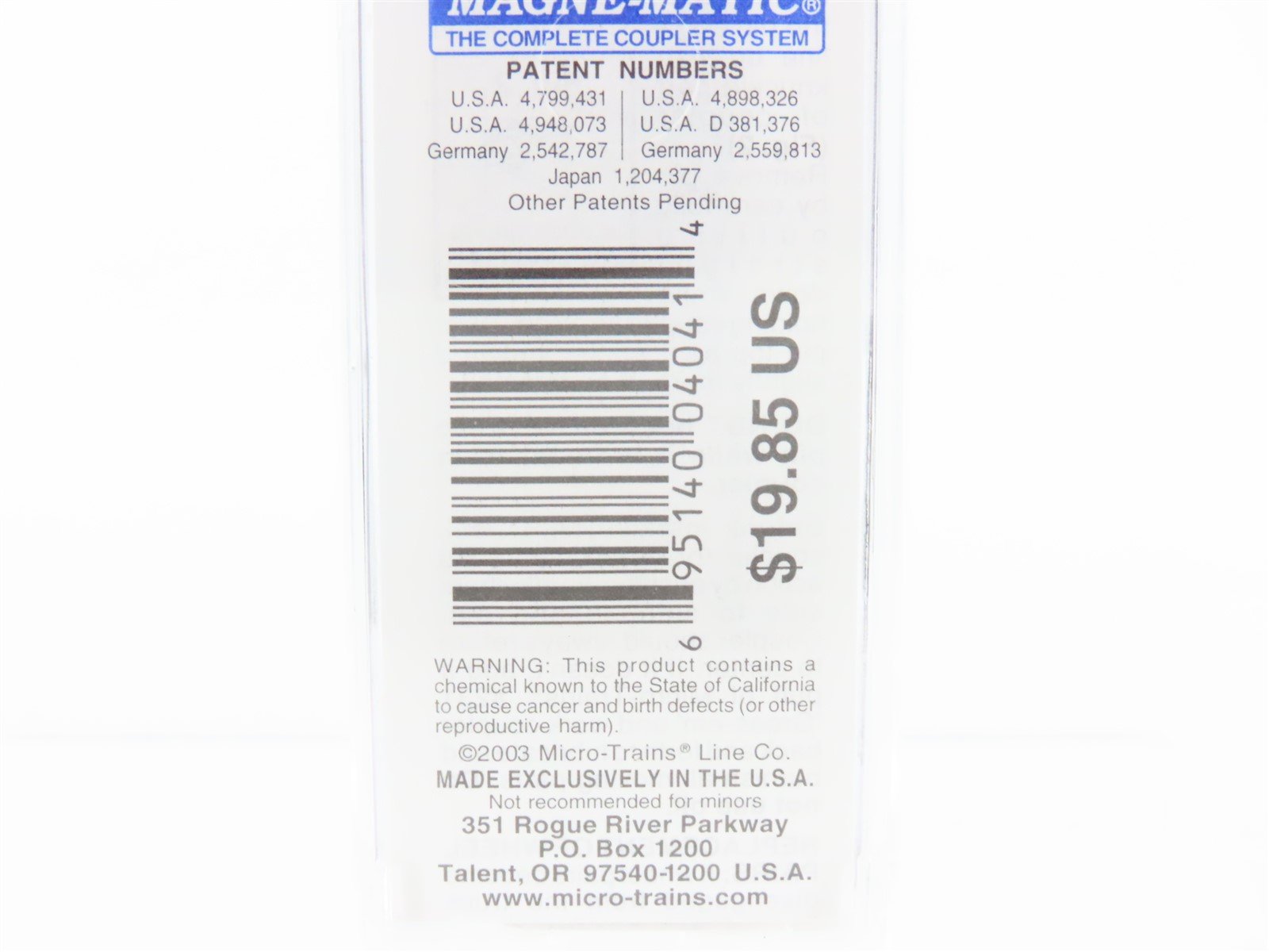 N Scale Micro-Trains MTL 21320 IL Illinois State 40' Plug Door Box Car #1818