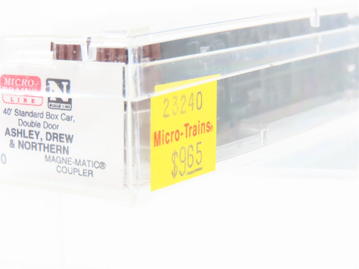 N Scale Micro-Trains MTL 23240 AD&amp;N Ashley Drew &amp; Northern 40&#39; Box Car #2413