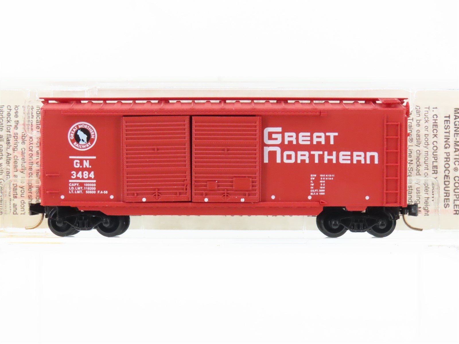 N Scale Micro-Trains MTL 23210 GN Great Northern 40' Circus Box Car #3484