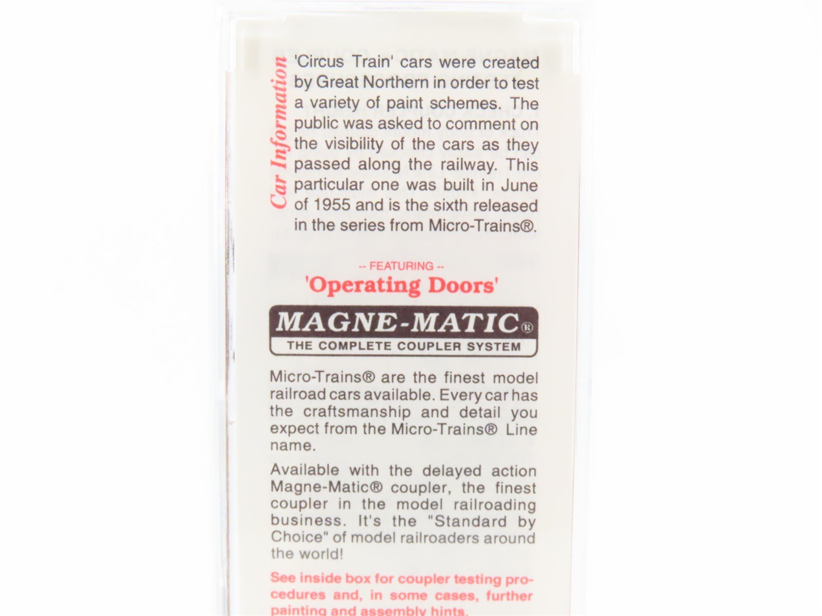 N Scale Micro-Trains MTL 23210 GN Great Northern 40' Circus Box Car #3484