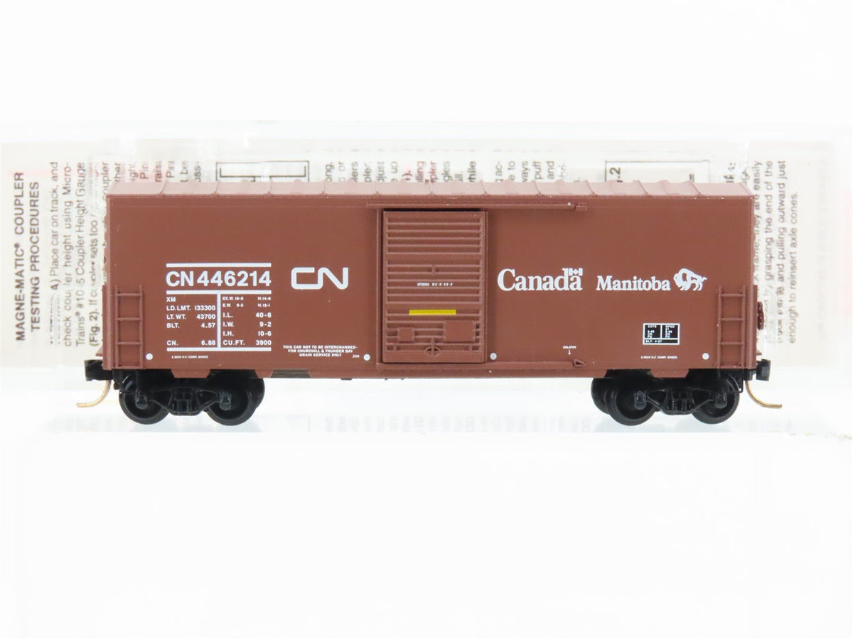 N Scale Micro-Trains MTL 24280 CN Canadian National Manitoba 40&#39; Box Car #446214
