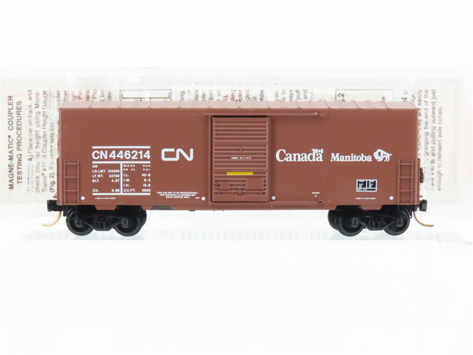 N Scale Micro-Trains MTL 24280 CN Canadian National Manitoba 40' Box Car #446214