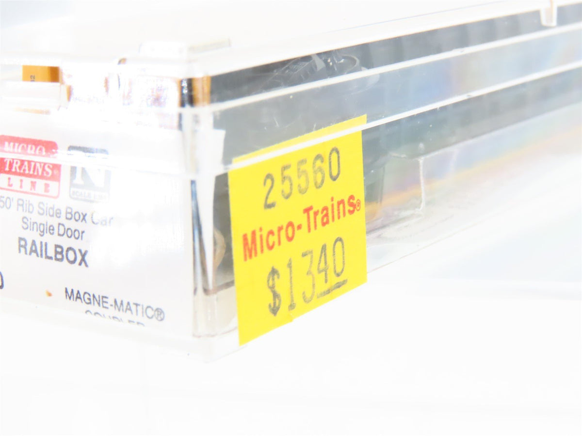 N Scale Micro-Trains MTL 25560 RBOX Railbox 50&#39; Single Door Box Car #31562