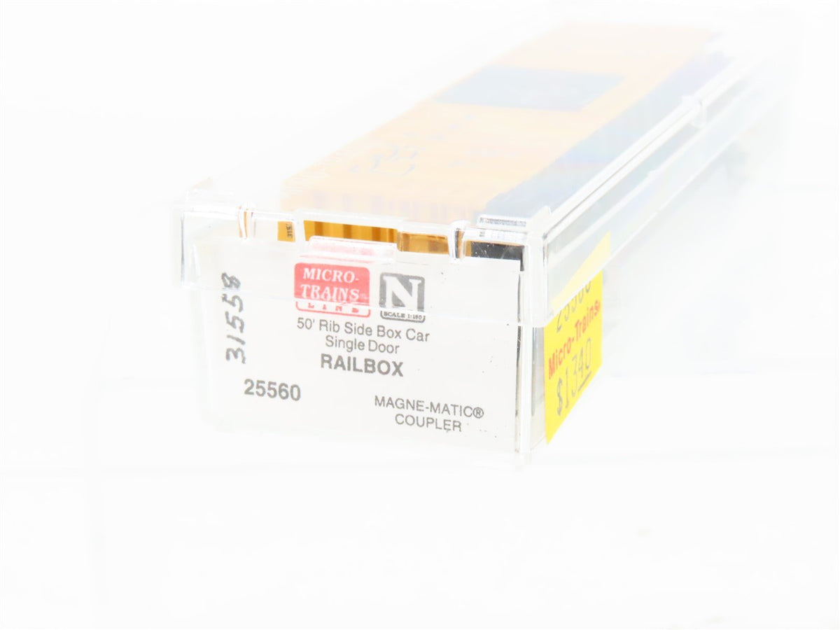 N Scale Micro-Trains MTL 25560 RBOX Railbox 50&#39; Single Door Box Car #31558