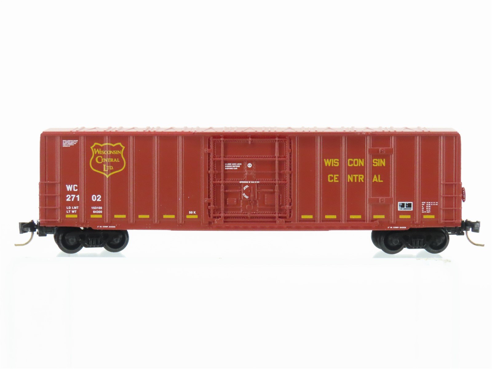 N Scale Micro-Trains MTL 27200 WC Wisconsin Central 50' Plug Door Box Car #27102