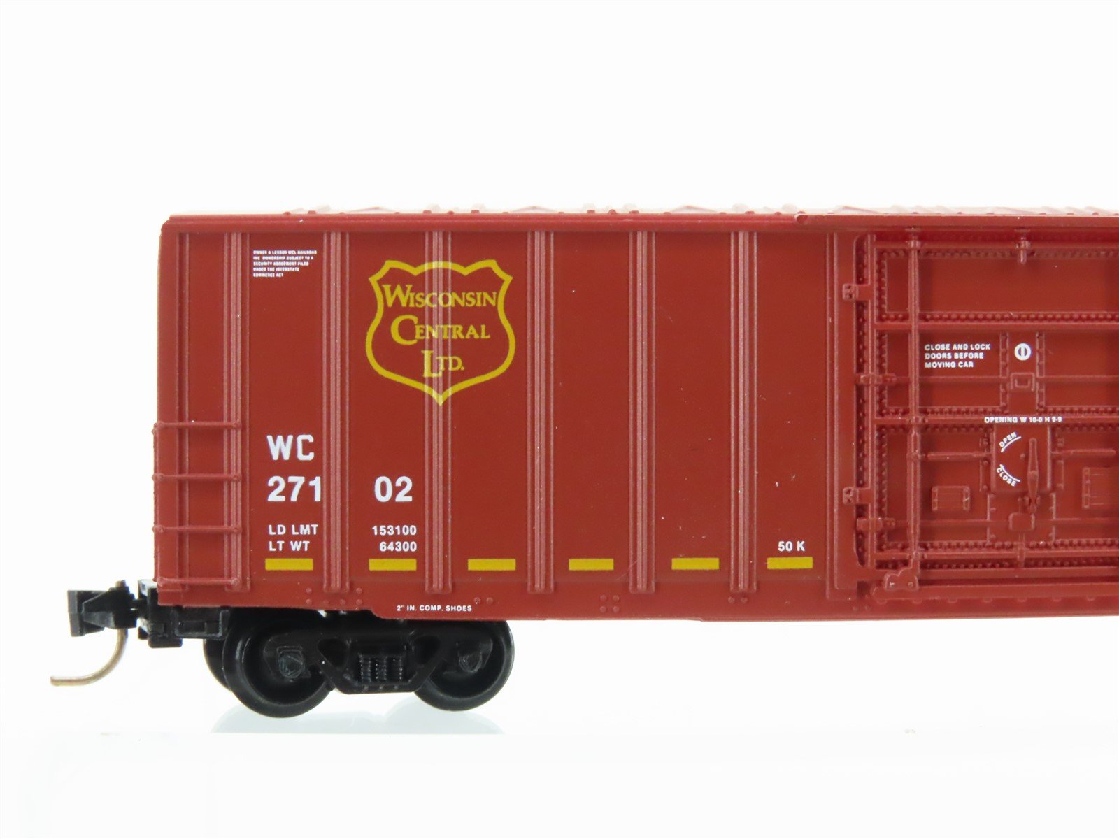 N Scale Micro-Trains MTL 27200 WC Wisconsin Central 50' Plug Door Box Car #27102