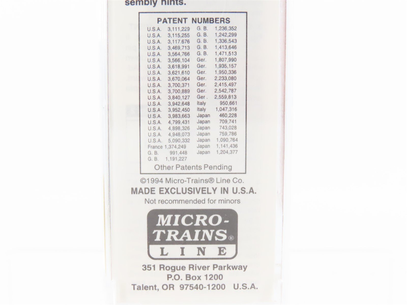 N Scale Micro-Trains MTL 27200 WC Wisconsin Central 50' Plug Door Box Car #27102