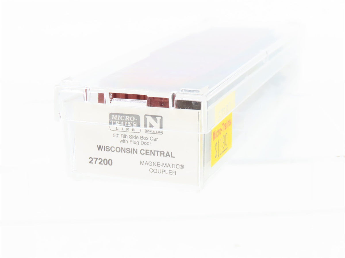 N Scale Micro-Trains MTL 27200 WC Wisconsin Central 50&#39; Plug Door Box Car #27102