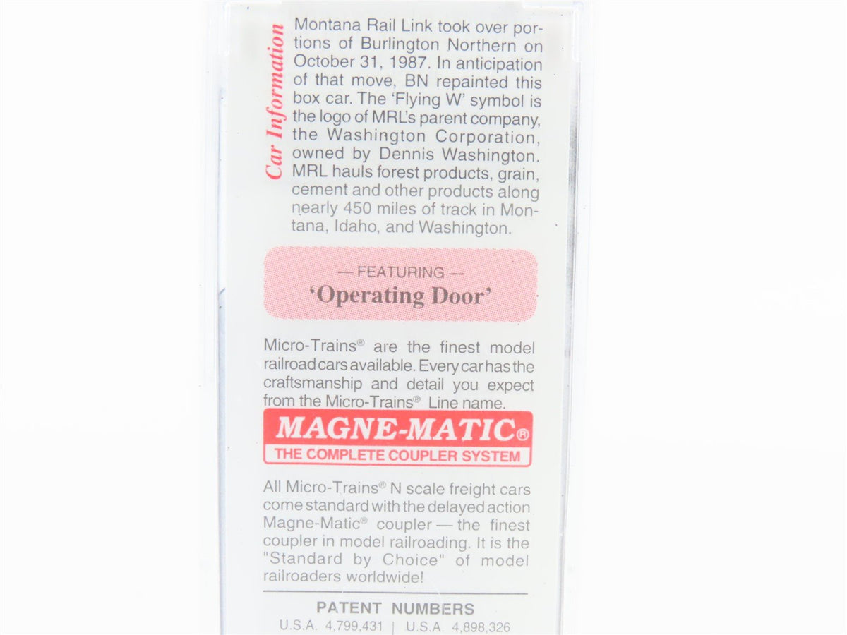 N Scale Micro-Trains MTL 25620 MRL Montana Rail Link 50&#39; Boxcar #20030