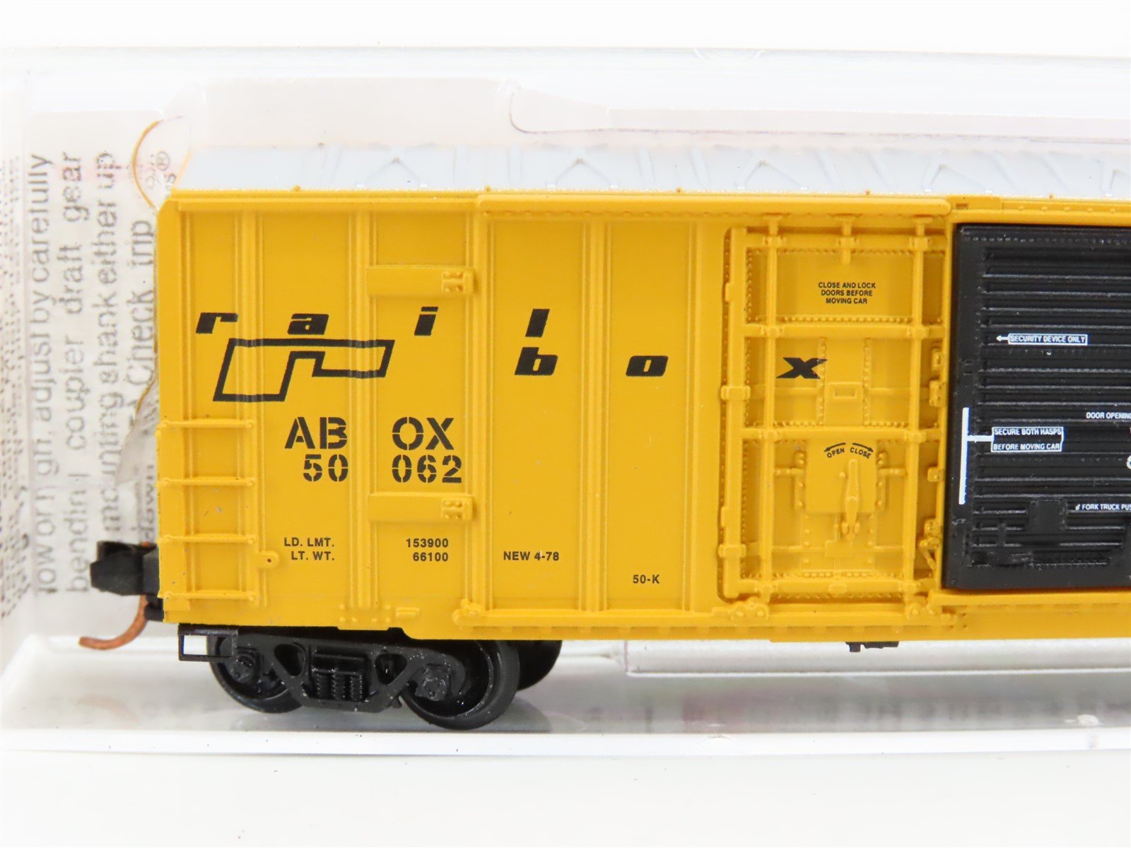 N Scale Micro-Trains MTL 26010 ABOX Railbox 50' Rib Side Boxcar #50062