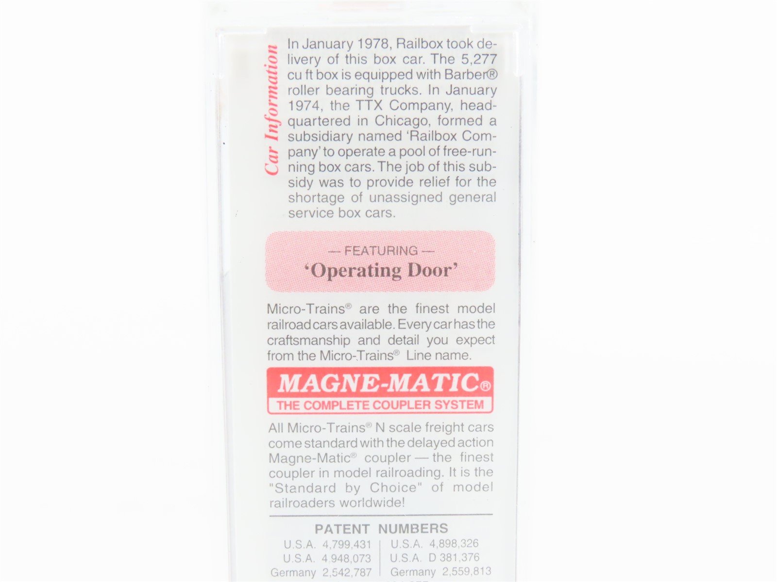 N Scale Micro-Trains MTL 26010 ABOX Railbox 50' Rib Side Boxcar #50062