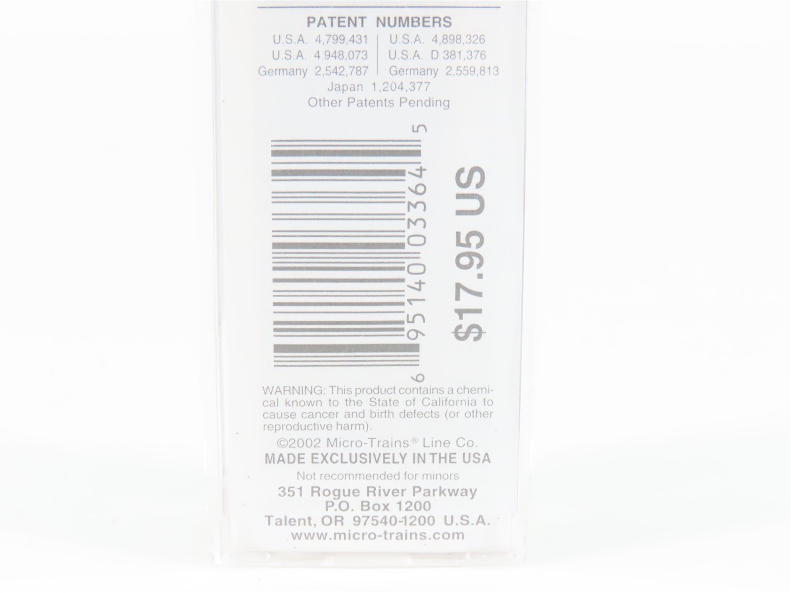 N Scale Micro-Trains MTL 26010 ABOX Railbox 50' Rib Side Boxcar #50062