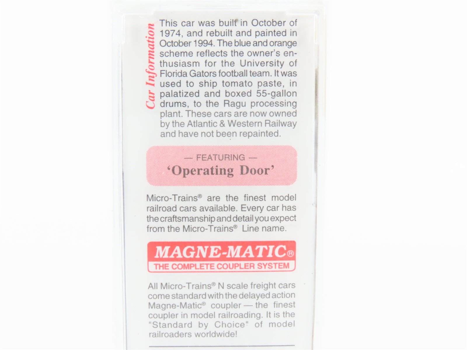 N Scale Micro-Trains MTL 25600 AN Port St. Joe Route 50' Boxcar #7033