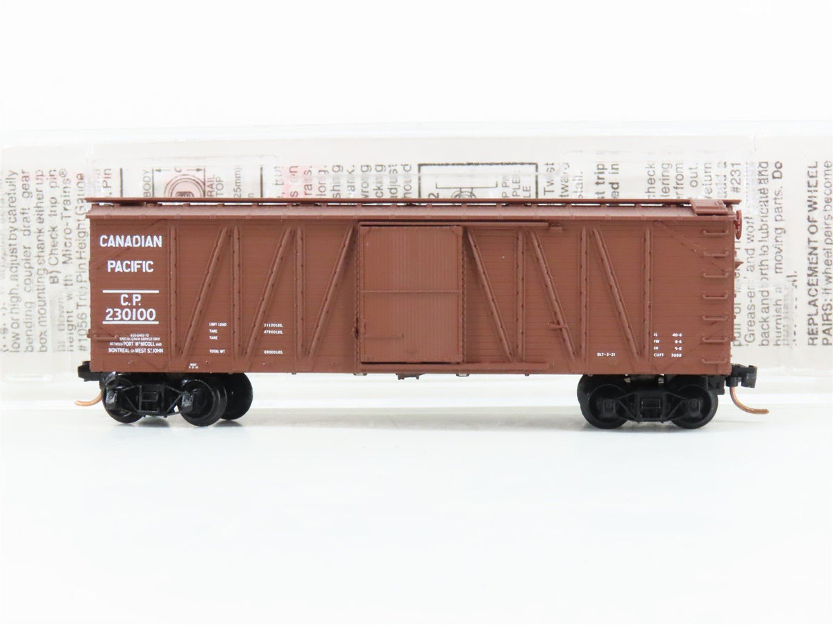 N Scale Micro-Trains MTL 28120 CP Canadian Pacific 40&#39; Braced Boxcar #230100