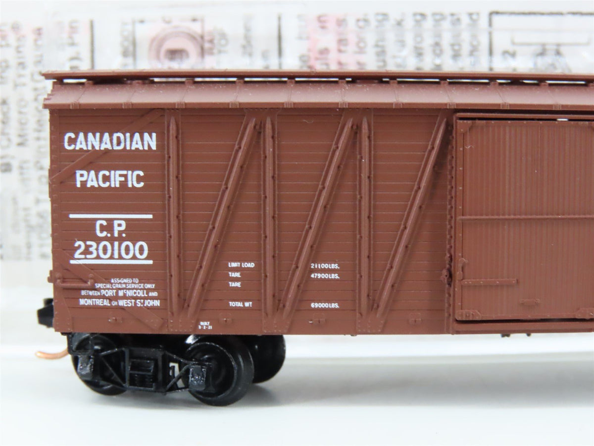N Scale Micro-Trains MTL 28120 CP Canadian Pacific 40&#39; Braced Boxcar #230100