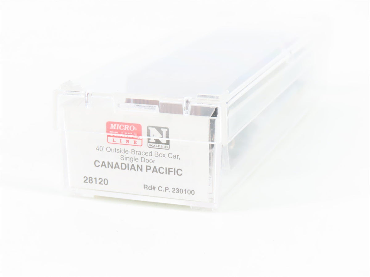 N Scale Micro-Trains MTL 28120 CP Canadian Pacific 40&#39; Braced Boxcar #230100