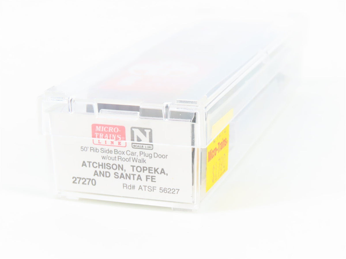 N Scale Micro-Trains MTL 27270 ATSF Santa Fe 50&#39; Rib Side Boxcar #56227