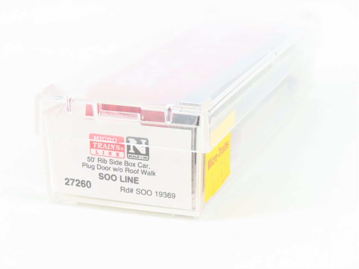 N Scale Micro-Trains MTL 27260 SOO Line 50&#39; Rib Side Boxcar #19369