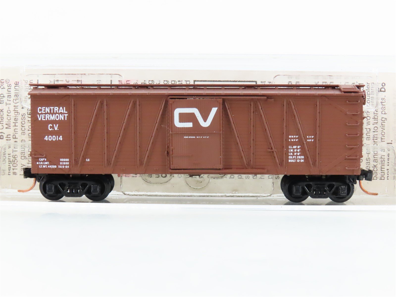 N Micro-Trains MTL 28160 CV Central Vermont 40' Outside Braced Boxcar #40014