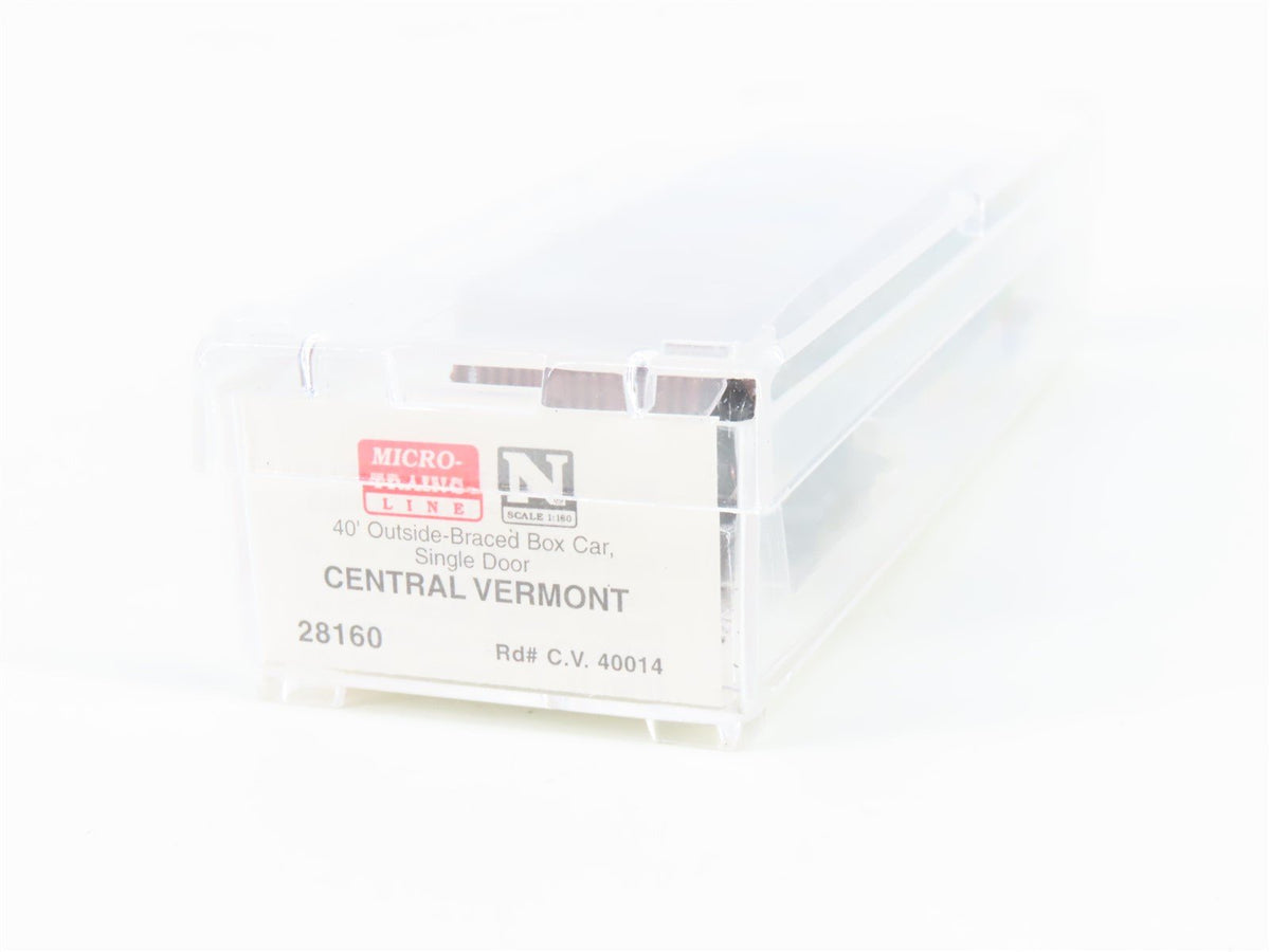 N Micro-Trains MTL 28160 CV Central Vermont 40&#39; Outside Braced Boxcar #40014